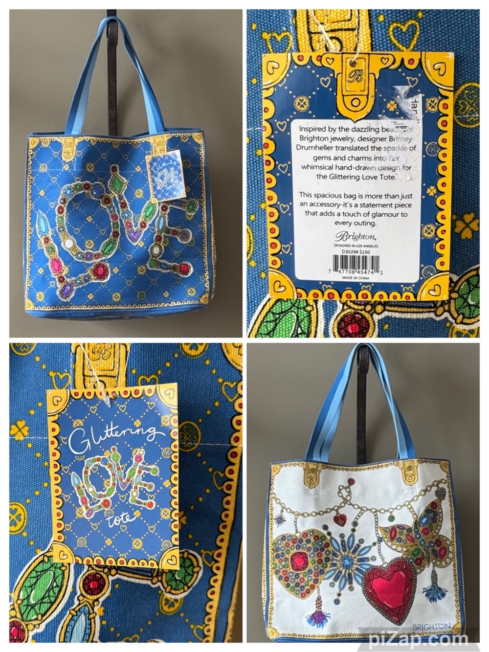💙NWT ~ Brighton Multicolor Embellished Glittering Love Large Tote Bag - NWT